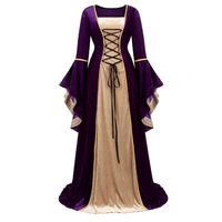 Robe Longue de Soirée Féminine en Velours de Luxe, Style Renaissance Irlandaise Victorienne Médiévale, Tenue Rétro Fantaisie pour Halloween, Costume de Cosplay, Grande Taille