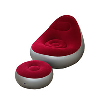 Nouveau Modèle de Fauteuil de Relaxation Simple Gonflable en PVC avec Repose-Pieds Pliant, Canapé Modulaire avec Rangement, Design une Place