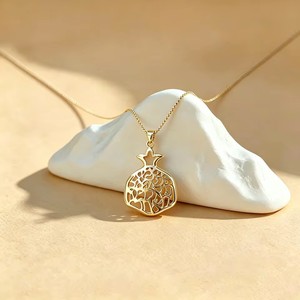 จี้ทับทิมทรงสวยงาม สร้อยคอ Shma Yisrael สไตล์มินิมอล ทำจากสแตนเลส 304 ชุบทอง 18K เครื่องประดับทางศาสนาของชาวยิว - Product Image 6