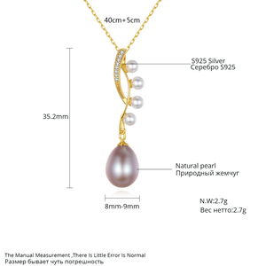 สร้อยคอไข่มุก PAG&<span class=keywords><strong>MAG</strong></span> ดีไซน์หรูหราสำหรับผู้หญิง ทำจากเงินแท้ 925 พร้อมจี้ ขายส่ง - Product Image 2