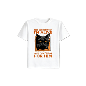 T-shirt humoristique avec motif de chat de Schrödinger, humoristique scientifique, <span class=keywords><strong>blague</strong></span> geek, t-shirt graphique. - Product Image 1
