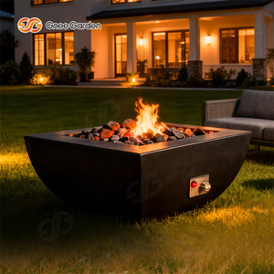 Gnee Garden Modern Stainless Steel <b>Fire</b> <b>Pit</b> Outdoor Bioethanol Heater with <b>Fire</b> Glass Eco-Friendly Freestanding Design - Product Image 4
