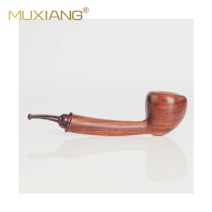Muxiang Rosewood Smoking Pipe Bent Type Solid Wood Tobacco Pipe With Rubber Mouthpiece - Product Image 5