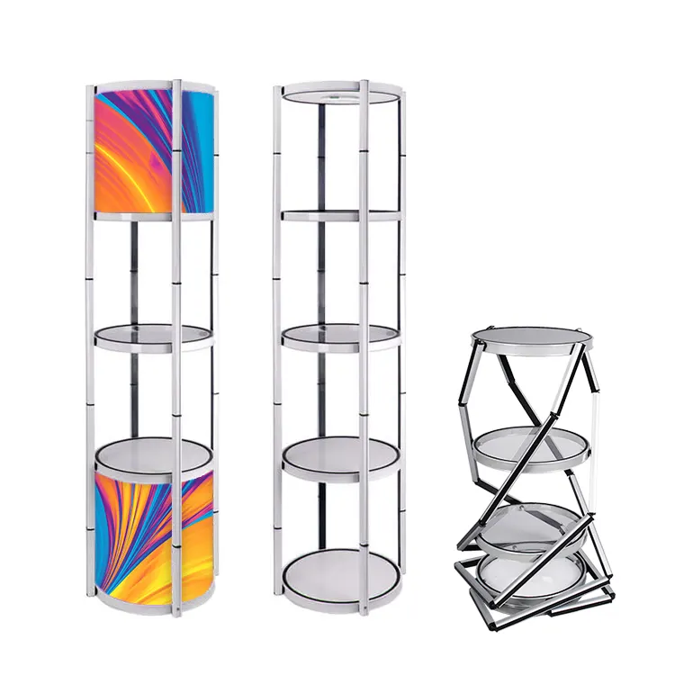Faltbare Werbe displays 4 Schichten Twist Tower Racks präsentieren rotierende Zähler