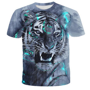T-shirt imprimé en 3D pour homme, grande taille, élégant, motif <span class=keywords><strong>tigre</strong></span> et <span class=keywords><strong>lion</strong></span>, manches courtes, pour homme et enfant, motif animal - Product Image 1