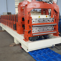 Machine professionnelle de fabrication de tôles de toiture métalliques à double couche, nouvel équipement de formage de tuiles personnalisable, marque Huatong, 2 ans