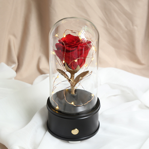 Caja Musical con Conexión Bluetooth, Caja Musical Clásica Personalizada Pequeña con Rosa Preservada, Caja Musical Única para Regalo de Novia - Product Image 2