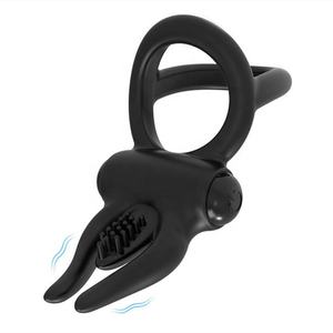 Silikon vibrierender Penis ring mit Klitoris stimulator Sexspielzeug für Erwachsene zum Kauf - Product Image 5