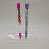 Stylos publicitaires promotionnels en cristal, stylos à bille artistiques avec flotteur liquide, remplis d'acrylique, paillettes flottantes, sequins personnalisés, Nouvel An