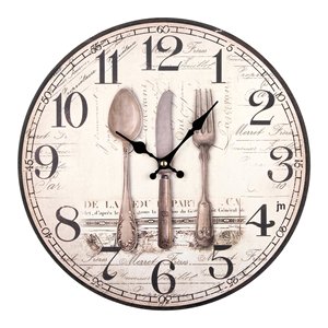 Wall <b>Clock</b> (33cm) Cutlery JUSTAMINUTE Multicolor 21565 - Product Image 1