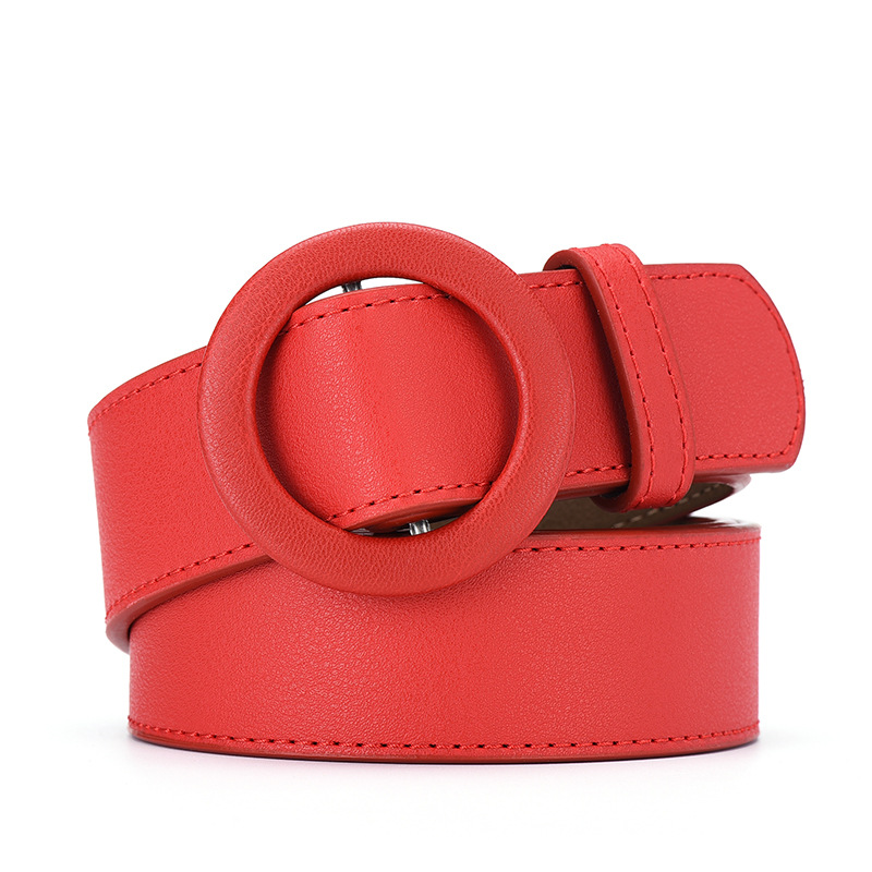 新品☆Round Buckle Leather Wide Belt Classic Wide Genuine Leather Round Buckle Belt – Most Wanted USA