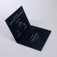 Caja de Embalaje Rígida de Cartón con Logotipo UV 4C, Plegable, Magnética, Negra, para Tarjetas de Crédito
