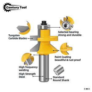 Juego de fresas de ranurar y encajar de 8 mm y 12 mm con vástago de 1/2'', herramienta de fresado para carpintería, para marcos de bordes, suelos y unión de paneles - Product Image 2