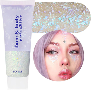 Aixin Private Hair Glitter Gel fácil <span class=keywords><strong>de</strong></span> usar y deslizarse suavemente Music Festival Concierto Traje Face Glitter Gel <span class=keywords><strong>de</strong></span> maquillaje - Product Image 1