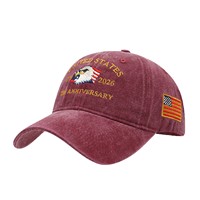 Gorra de Béisbol Bordada de Lujo con Rayas Étnicas Americanas, Conmemorativa del 250 Aniversario de la Libertad
