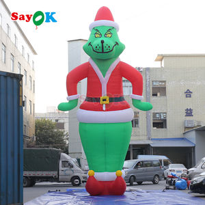 Sayok Factory Design Oxford Cloth Big Grinch Gonflables Décorations <span class=keywords><strong>de</strong></span> Noël en plein air Grinch gonflable avec souffleur d'air - Product Image 5