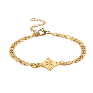 Bracelet en acier inoxydable à nœud celtique tendance pour femmes, chaîne figaro, bracelet à breloque nœud de <span class=keywords><strong>sorcière</strong></span> (KSS523) - Product Image 6
