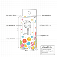 Boîte en papier personnalisée avec trou de suspension pour l'emballage de sucettes, boîte en papier imprimée pour présentation en magasin