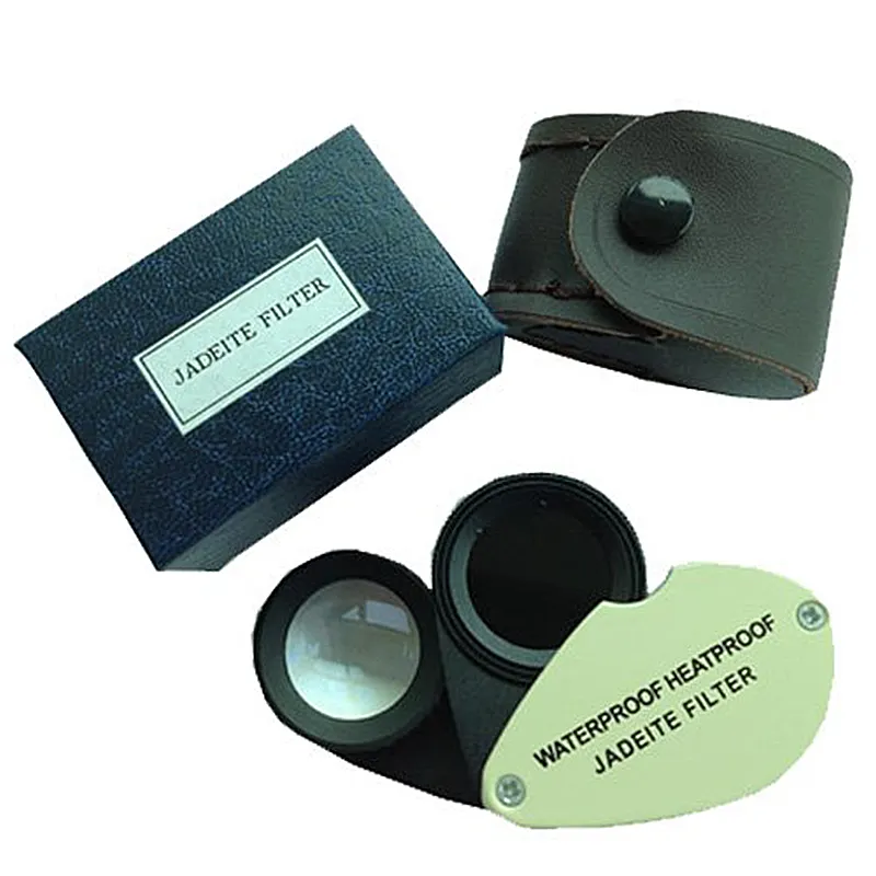 Alta qualità 2 in 1 filtro giadeite 15x21mm tripletta lente di giada colore pietra gioiello gioiello di identificazione strumento