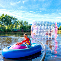 Fête électrique enfants jouent populaire tube d'air laser batterie pvc gonflable adulte électrique bateaux tamponneurs pour piscine d'eau
