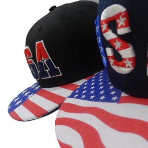 Gorra de Béisbol Unisex con Cierre a Presión, Logotipo Bordado en 3D Personalizado, 6 Paneles, Diseño Nuevo con Bandera de EE. UU., Visera Plana Desgastada, Gorras para Hombre - Product Image 5