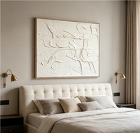 Toile abstraite à texture épaisse, peinte à la main, effet plâtre 3D, art mural, œuvre d'art minimaliste aux tons neutres