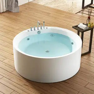 दौर एक्रिलिक बाथटब भँवर टब उच्च स्नान टब होटल बाथरूम अनुकूलित गोल आकार मुक्त खड़े