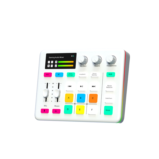 LR-G1 Streaming PC Audio Mixer Soundboard Podcast Gaming Mixer Board with Noise Cancelling Function and MIC