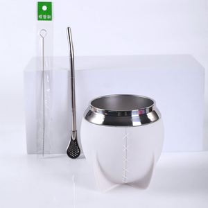 Tasse à Yerba Mate d'Argentine en acier inoxydable 304, isotherme sous vide, avec paille Bombilla, anti-fuite, portable - Product Image 2