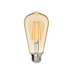 Hochwertige ST58 ST64 4W 6W LED Edison Lampen 2700K Warm weiße Glühbirnen E26 E27 Antike Vintage LED Glühbirne Bernstein glas