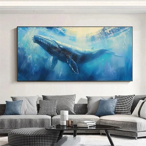 Art mural abstrait réaliste d'animaux, fait main, doux et neutre, sur toile, pour la décoration intérieure, la maison, le commerce et l'architecture - Product Image 3