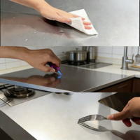 Meubles de cuisine modernes et écologiques en acier inoxydable durable, sur mesure, avec finition laquée, robinet, charnières et évier intégrés