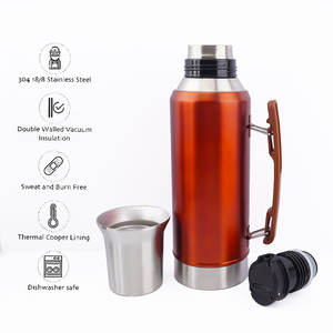 Termo de Vacío para <span class=keywords><strong>Mate</strong></span> de 1200 ml, Grado Alimenticio, Acero Inoxidable 18/8, con Asa y Logotipo Personalizado para Almacenamiento de Agua en Campamentos - Product Image 3