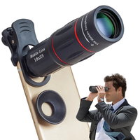 Objectif de caméra de téléphone portable monoculaire avec zoom télescopique 18X pour iPhone, Samsung, smartphones, pour le camping, la chasse, les sports