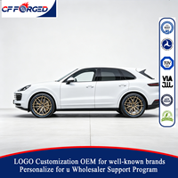 Jantes forgées en fibre de carbone de haute qualité sur mesure, 21, 22, 23 pouces, or, 5x130, à rayons en Y, 2 pièces, pour Porsche Cayenne Turbo GT