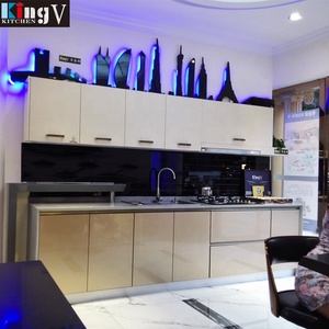 Kikngv Modern Design Custom Nieuw Model Luxe Laminaat Keukenkast Glazen Deur Hoogglans En Matte Deuren Keukenkast - Product Image 1