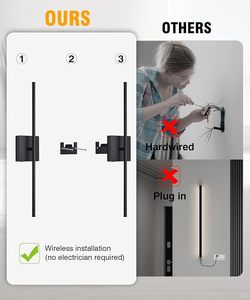 <span class=keywords><strong>Lampada</strong></span> <span class=keywords><strong>da</strong></span> <span class=keywords><strong>Parete</strong></span> Moderna <span class=keywords><strong>a</strong></span> LED in Alluminio <span class=keywords><strong>a</strong></span> <span class=keywords><strong>Batteria</strong></span> con Telecomando, Rotazione <span class=keywords><strong>a</strong></span> 360°, Dimmerabile, Alto CRI 90, Design Wireless per Camera <span class=keywords><strong>da</strong></span> Letto - Product Image 2