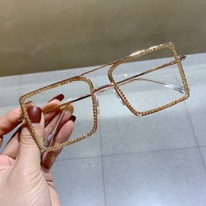 De moda cuadrado transparente gafas de sol de metal marco mujeres de Schott perfecto gafas hombre Marco de gafas <span class=keywords><strong>nerd</strong></span> gafas de claro tonos - Product Image 4
