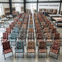 Chaise de plage pliable durable de style Majlis arabe avec tissu à motifs traditionnels pour le camping dans le désert et l'utilisation en espace culturel