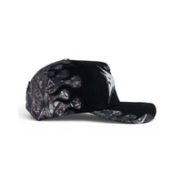 Gorra de Béisbol Sayonara con Bordado 3D Personalizado, Camuflaje Negro, Parche de Dragón Chino con Llama, Pin Metálico, Gorra de Gamuza y Algodón, Directo de Fábrica