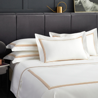 En Gros Ensemble de Literie 4 Pièces en Coton 400 Fils Taille Grand Lit Qualité Hôtelière 5 Étoiles Draps et Taies d'Oreiller