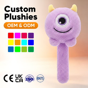 Peluche Personalizzato Super Morbido, Giocattolo per Bambini, Mostro Verde Menta con Occhi Grandi, Braccialetto, Imbottito in Cotone PP - Product Image 2