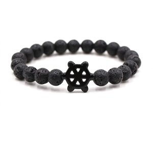 Bracelet en pierres naturelles, turquoise blanche, œil de tigre, breloque roue de bateau noire, vente en gros - Product Image 6