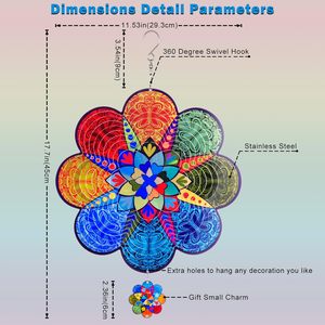 Molinillo de Viento Islámico para Jardín y Patio, Molinillo de Viento Metálico de 12 Pulgadas con Mandala Multicolor, Molinillo de Viento con Diseño de Elefante para Exteriores - Product Image 2