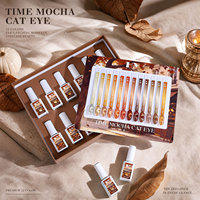 Hanyinails Factory fournit des vernis gel effet œil de chat Mocha de qualité supérieure OEM, 12 teintes, collection automne.