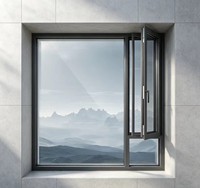 Ventanas de Aluminio con Doble Acristalamiento, Aislamiento Acústico, Modernas, Personalizables en Tamaño y Color, con Apertura Superior Abatible, Exterior de Acero Inoxidable