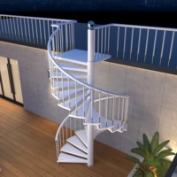 Escalier en spirale extérieur moderne avec structure en acier galvanisé et design rotatif
