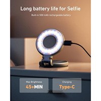 Lampe de poche magnétique, lumière d'appoint pour téléphone portable, mini lampe de beauté portable pliable, lumière douce, veilleuse