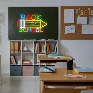 Back To School neon <b>sign</b> LED indoor hanging ambient light shop <b>sign</b> wall decoration light entrance indicator light luminous <b>sign</b> - Product Image 4