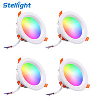 Plafonnier LED intelligent 10W moderne RGB blanc chaud pour hôtel, compatible Alexa Google Home, détecteur de mouvement PIR, synchronisation musicale, lampe de nuit